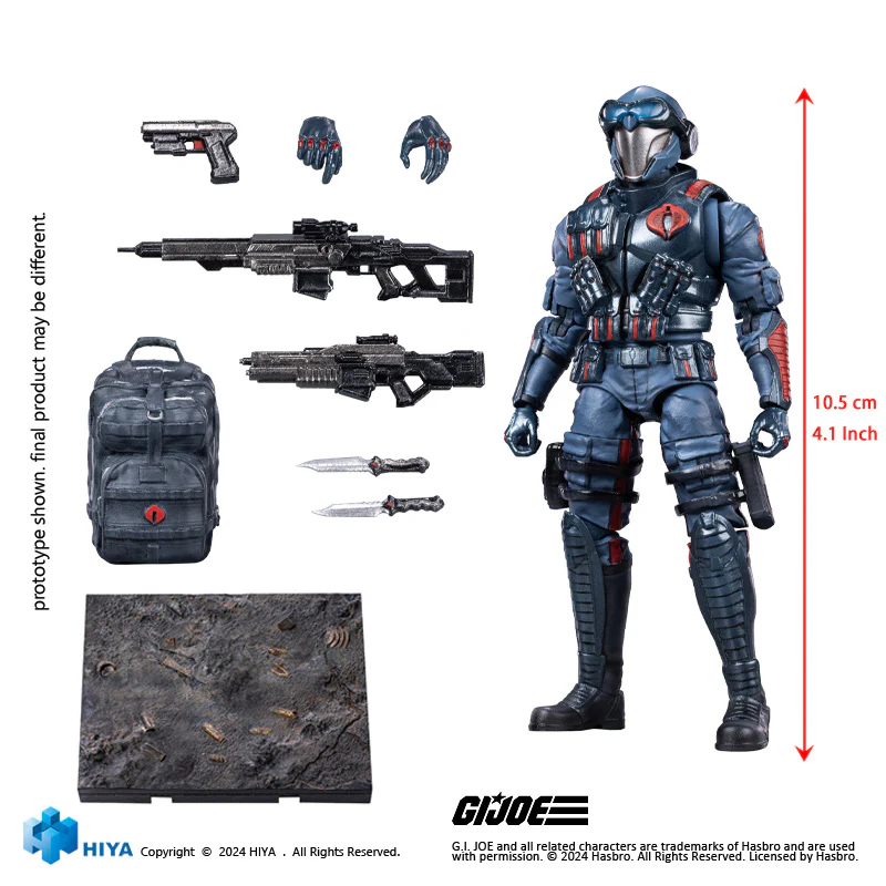 HIYA Exquisite Mini Series 1/18 Scale 4 Inch G.I.Joe Cobra Viper Action Figure - Image 6