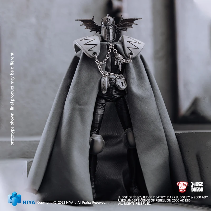 HIYA Exquisite Mini Series 1/18 Scale 4 Inch JUDGE DREDD Black and White Judge Fear Action Figure - Image 2