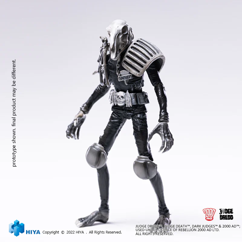 HIYA Exquisite Mini Series 1/18 Scale 4 Inch JUDGE DREDD Black and White Judge Mortis Action Figure - Image 11
