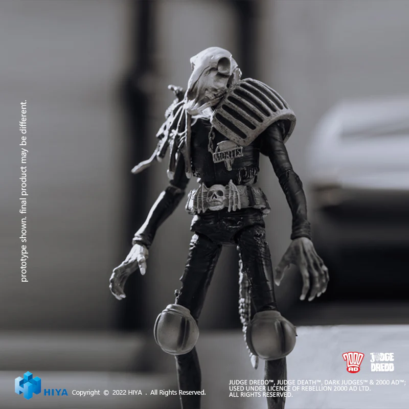 HIYA Exquisite Mini Series 1/18 Scale 4 Inch JUDGE DREDD Black and White Judge Mortis Action Figure - Image 3