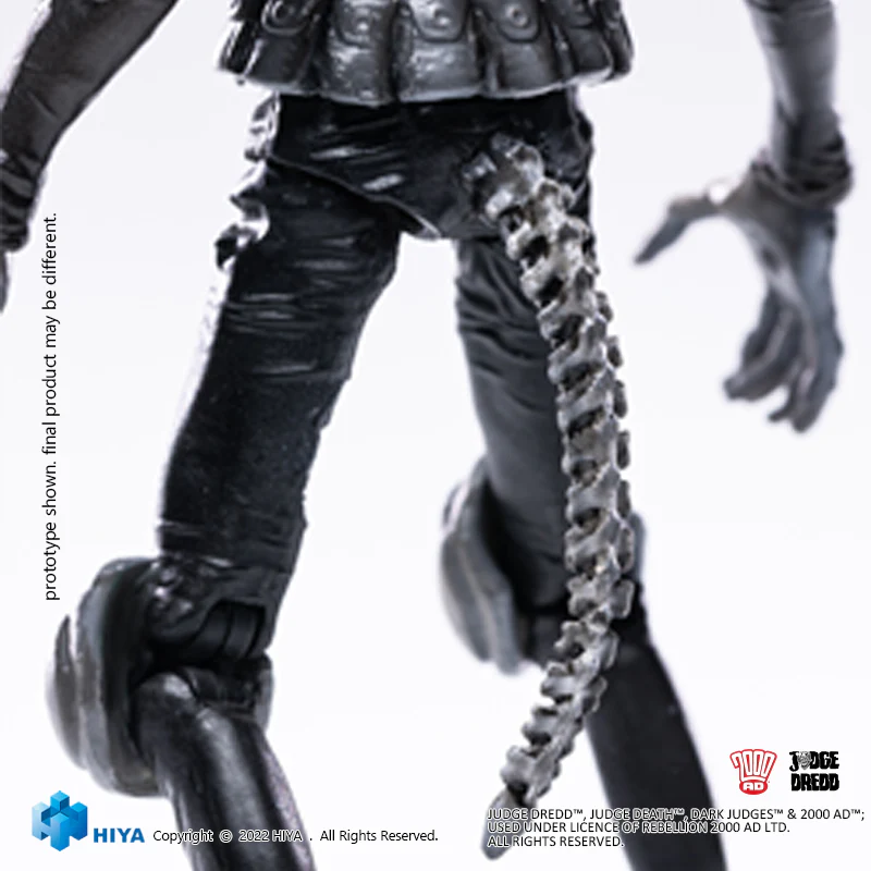 HIYA Exquisite Mini Series 1/18 Scale 4 Inch JUDGE DREDD Black and White Judge Mortis Action Figure - Image 6