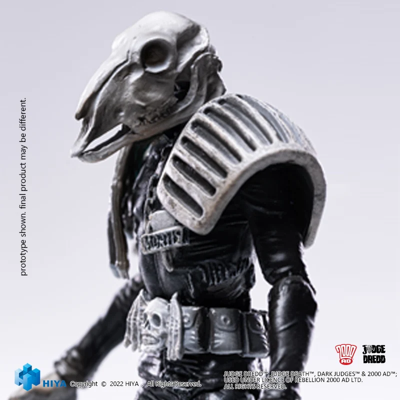 HIYA Exquisite Mini Series 1/18 Scale 4 Inch JUDGE DREDD Black and White Judge Mortis Action Figure - Image 9