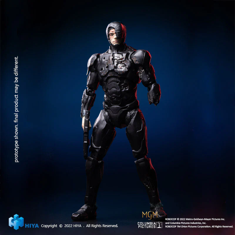 HIYA Exquisite Mini Series 1/18 Scale 4 Inch ROBOCOP 2014 - Battle Damage ROBOCOP Action Figure - Image 3