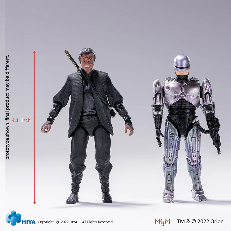 HIYA Exquisite Mini Series 1/18 Scale 4 Inch ROBOCOP3 Robocop VS Otomo 2 Pack Action Figure - Image 11