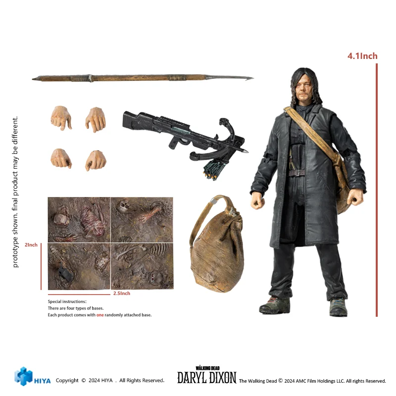 HIYA Exquisite Mini Series 1/18 Scale 4 Inch The Walking Dead Daryl Dixon Daryl Action Figure - Image 6