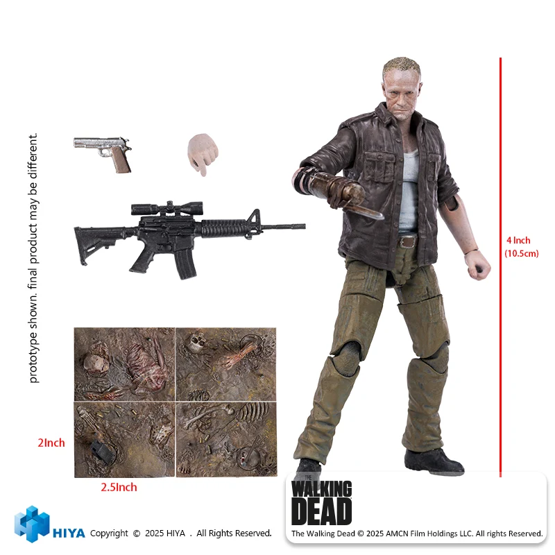 HIYA Exquisite Mini Series 1/18 Scale 4 Inch The Walking Dead Merle Action Figure - Image 7