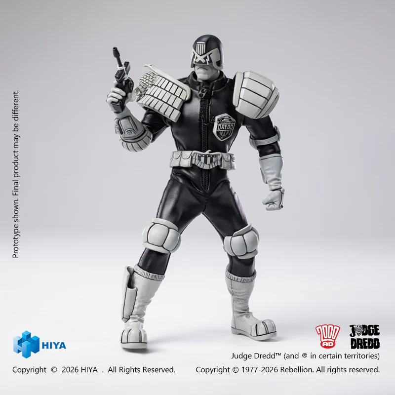 HIYA Exquisite Super Series 1/12 Scale 6 Inch JUDGE DREDD Judge Dredd Black&White Ver. Action Figure - Image 10