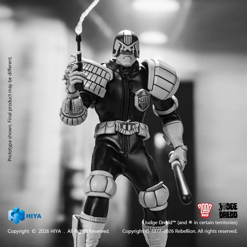 HIYA Exquisite Super Series 1/12 Scale 6 Inch JUDGE DREDD Judge Dredd Black&White Ver. Action Figure - Image 2