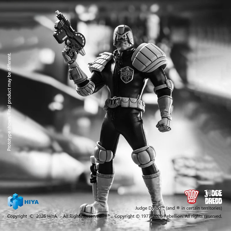 HIYA Exquisite Super Series 1/12 Scale 6 Inch JUDGE DREDD Judge Dredd Black&White Ver. Action Figure - Image 6