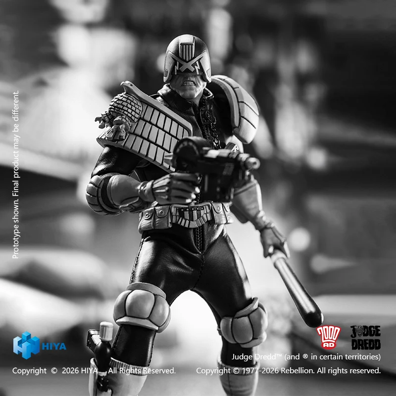 HIYA Exquisite Super Series 1/12 Scale 6 Inch JUDGE DREDD Judge Dredd Black&White Ver. Action Figure - Image 8